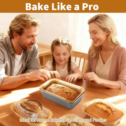100 Pcs Loaf Pan Liners for Baking Bread 9x5 Inch, Disposable Non-Stick Bread Pan Liners, Pre Formed Rectangle Parchment Paper, Perfect for Baking Banana Bread, Cakes, Sourdough Bread(Brown)