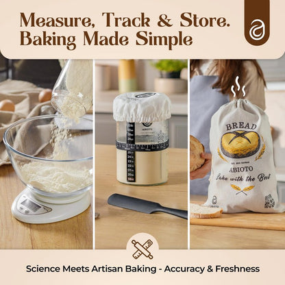 Sourdough Starter Kit with Dutch Oven and Scale - Complete Sourdough Kit with Proofing Baskets, 34oz Jar, Slings, and Other Premium Bread Making Tools - Perfect Baking Gifts for Women, Men, and Bakers