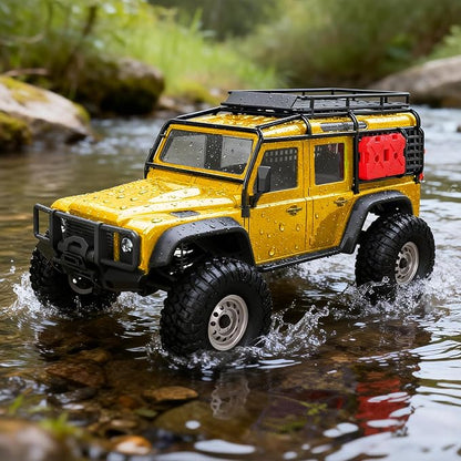 Cheerwing 1:18 Rock Crawler 2.4Ghz Car 4WD Off Road RC Monster Truck with Two-Speed Gearbox Hobby RC Car for Adults (Yellow)