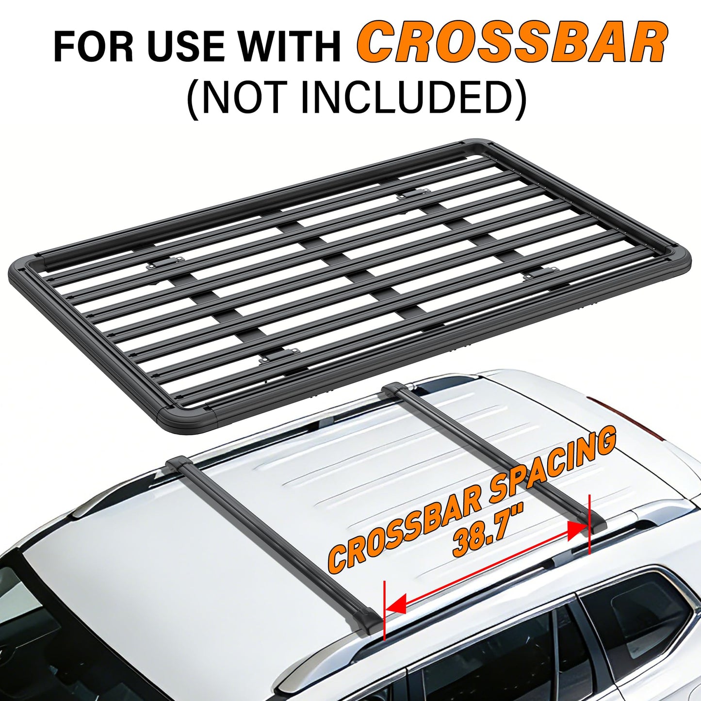 WILDROAD Aluminum Roof Platform, 83" x 52" Universal Flat Roof Rack Heavy Duty Roof Rack Platform with 10 Sets Eye Bolt Nut and T-Screws Anchoring Kit Fits for SUV, Truc