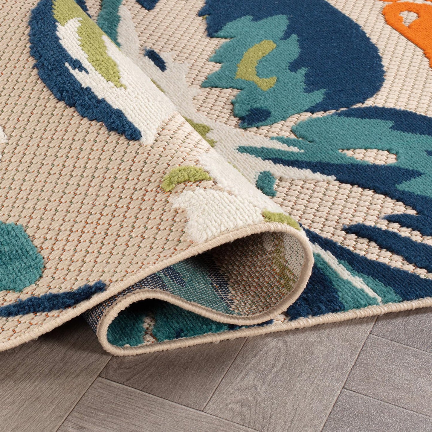 Rugshop Multi Bergamo Floral Indoor/Outdoor Area Rug Machine Washable for Backyard, Deck and Outdoor Lounge, 10' x 14'