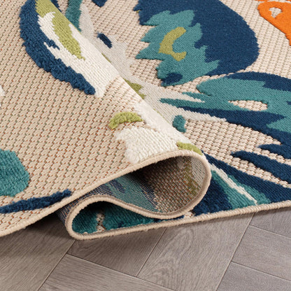 Rugshop Multi Bergamo Floral Indoor/Outdoor Area Rug Machine Washable for Backyard, Deck and Outdoor Lounge, 10' x 14'