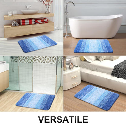 OLANLY Bathroom Rugs - Extra Soft Microfiber Mat with Rubber Backing | Quick Dry, Washable, 36x24, Light Royal Blue