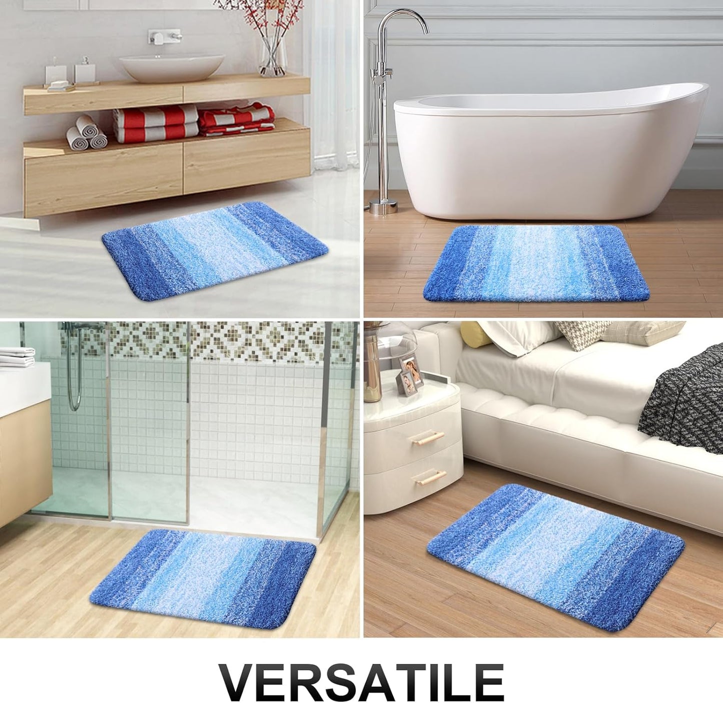 OLANLY Bathroom Rugs - Extra Soft Microfiber Mat | Quick Dry & Washable 30x20, Light Royal Blue