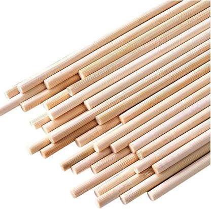 HOPELF Bamboo Dowel Rods - 50PCS Assorted Hardwood Sticks for Crafts & DIY Projects | 1/4 x 12 Inch