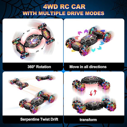Nikuku Gesture Sensing RC Stunt Car - 4WD Hand Controlled Remote Control Car with 360° Rotation 2.4GHz Drift Toy for Kids Ages 6 7 8-12 13 Year Olds - Best Birthday Gifts for Boys Girls