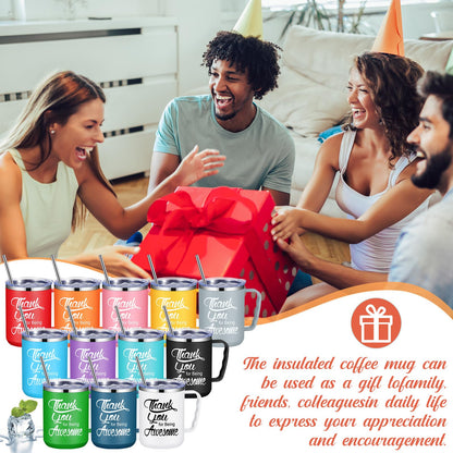 Umigy 48 Pcs Employee Appreciation Coffee Mug Gift Bulk Thank You 17oz Drinking Cup Stainless Steel Insulated Travel Tumbler Graduation Inspirational Gift for Coworker Staff Nurse Teacher Team