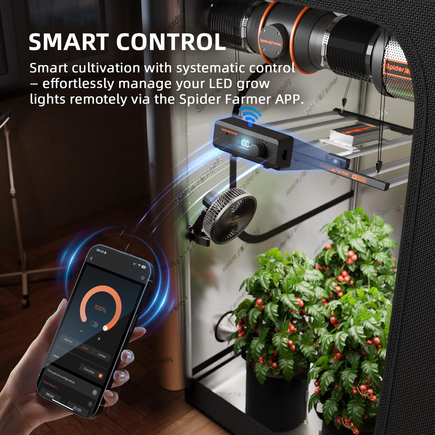 Spider Farmer G3000 Cost-Effective LED Grow Lights 300W, Upgraded App Remote Control, 3x3ft Coverage Full Spectrum Dimmable Bar Style Growing Lamp for Indoor Plants