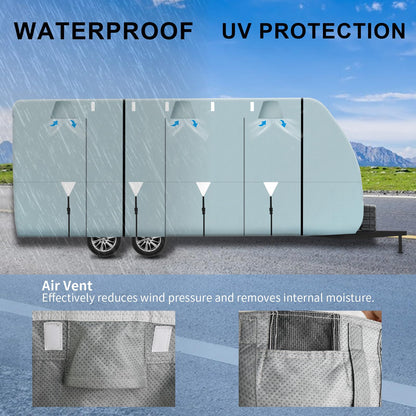 MuRealy Upgraded 37-40 ft RV Covers, Extra-Thick Camper Cover, 2025 New Travel Trailer RV Cover, Tearproof Waterproof Windproof Anti-UV