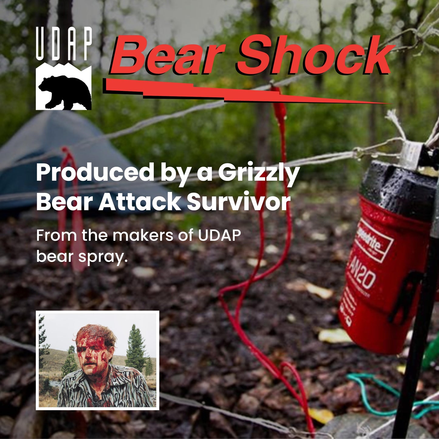 Bear Shock UDAP Ultra Light Electric Fence for Camp, Portable Camping Kit, 27 ft x 27 ft, BEF