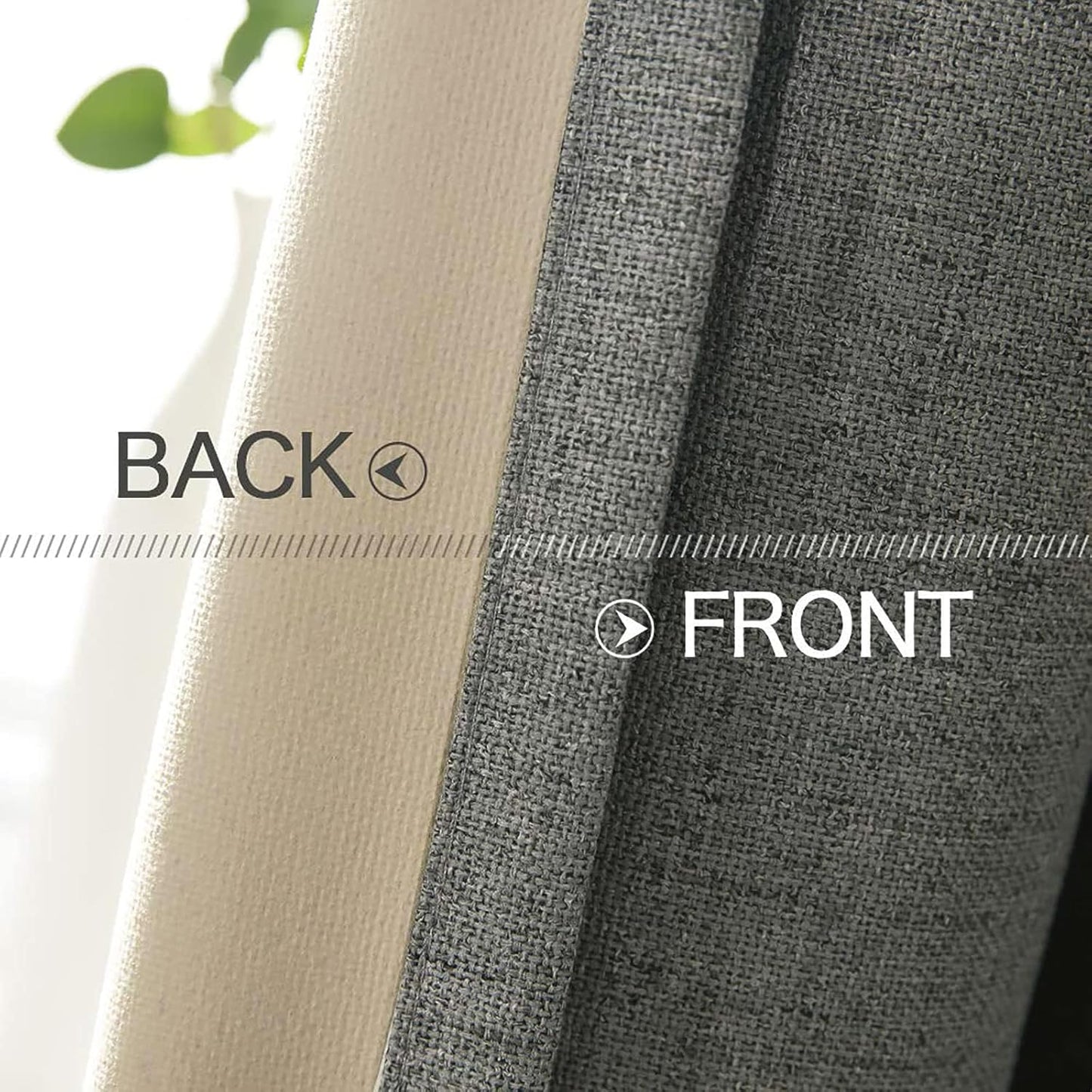MIULEE Blackout Curtains - 100% Thermal Insulated Dark Grey Linen Texture | 52x72 Inch (2 Panels)