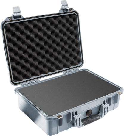 Pelican 1500 Case With Foam (Silver)