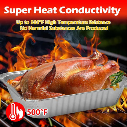 MAXTBEE 9x13 Aluminum Foil Pans, 30 Pack Disposable Trays Half Size Heavy Duty Tin Pans Deep Food Containers For Cooking, Meal Prep, Baking, Roasting, Chafing, Heating or Steam Table