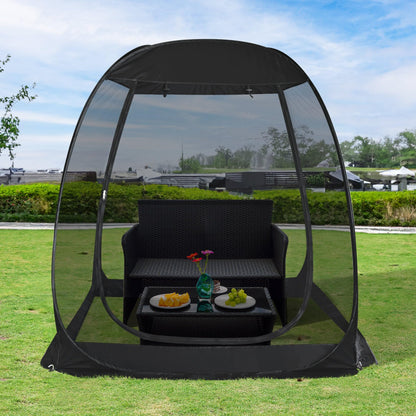 Alvantor® Pop Up Screen House, Outdoor Mosquito Mesh Tent with UV Resistant, Pop Up Canopy Easy Up, Foldable Screen Room for Camping,Backyard, Garden, Patio(Black, 6x6 FT)