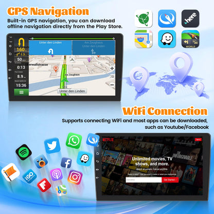 Roinvou 2+64G Android 10.1" Touch Screen for Jeep Compass Patriot 2010-2016 with Wireless CarPlay Android Auto WiFi Bluetooth GPS Navigation FM RDS Radio Backup Camera