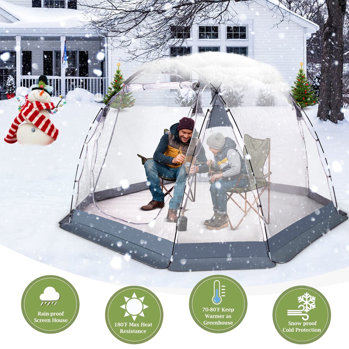Bubble Tent 4-6 People Transparent Tent 10'x10' Outdoor Tents Cold and Waterproof Suitable for Terrace, Canopy, Backyard Star Watching Camping Portable Tents