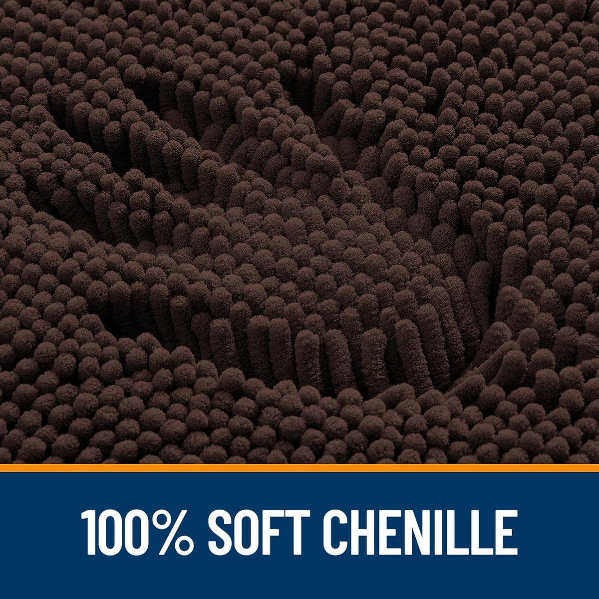 OLANLY Large Bath Rugs - Extra Soft Chenille with Rubber Backing | Quick Dry & Machine Washable, 40x24, Brown
