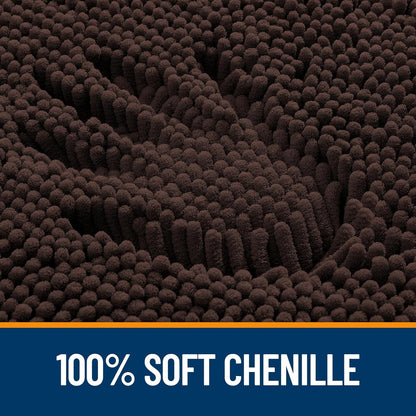 OLANLY Large Bath Rugs - Extra Soft Chenille with Rubber Backing | Quick Dry & Machine Washable, 40x24, Brown