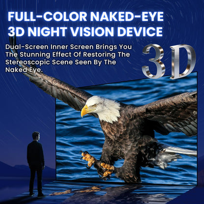 3D Head-Mounted Night Vision Goggles White Light Supplemental Lighting Infrared Night Vision Binoculars Stealth 850nm IR NVG Manual Focus & 8X Digital Zoom 10°FOV，TF Card Included