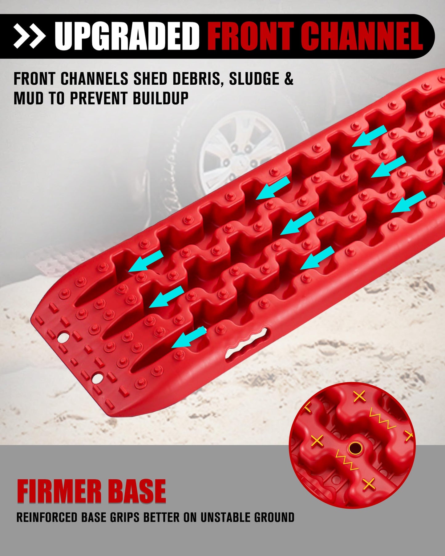 FieryRed Recovery Traction Boards, 2PCS with Mounting Kit