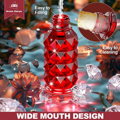 Skiennix Glass Hummingbird Feeder - 25Oz Leak-Proof Nectar Feeder with Perch & 5 Flower Ports | Red Garden Decor