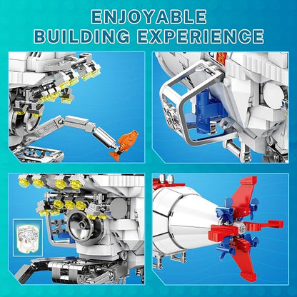 Reobrix Jiaolong Submarine Building Set for Adults Military Submarine Ship Toys with Lights 33042 Cool Decor Battleship Boat Model Kit Army Toy Gifts for Men Kids Aged 14+