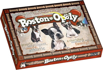 Late for The Sky Boston Terrier-Opoly Board Game for Dog Lovers Family Strategy and Party Fun 2-6 Players Ages 8+ Collectible Tokens Property Trading Theme Great Gift for Kids and Adults