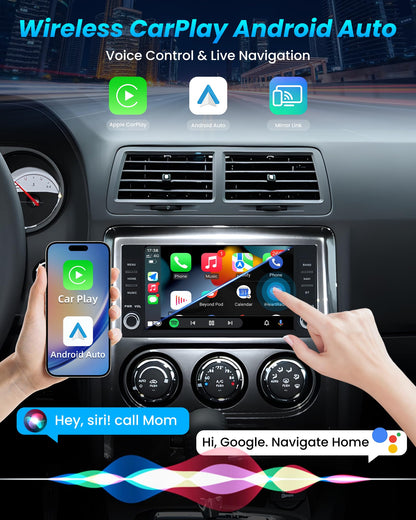 [4G+64G] Car Radio for Jeep Wrangler JK 2007-2017: 7" HD Touchscreen Stereo Replacement with CarPlay Android Auto 5G WiFi GPS Bluetooth FM 32EQ RDS SWC, 1080P Backup Camera