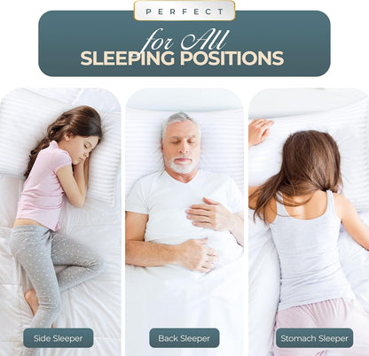 Utopia Bedding Queen Size Bed Pillows - Set of 2 Cooling Down Alternative Pillows for All Sleepers