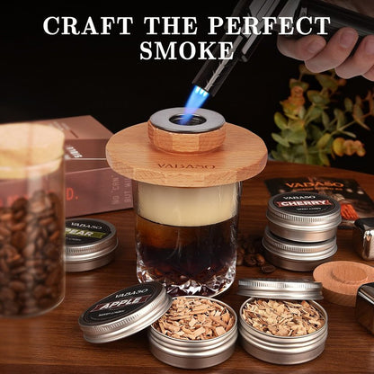 18PCS Whiskey Smoker Kit with Torch - 6 Flavors of Wood Chips, 2 Glasses, Ice Molds - Cocktail Smoker Kit, Old Fashioned Smoker Kit, Birthday Bourbon Whiskey Gifts for Men, Dad, Husband