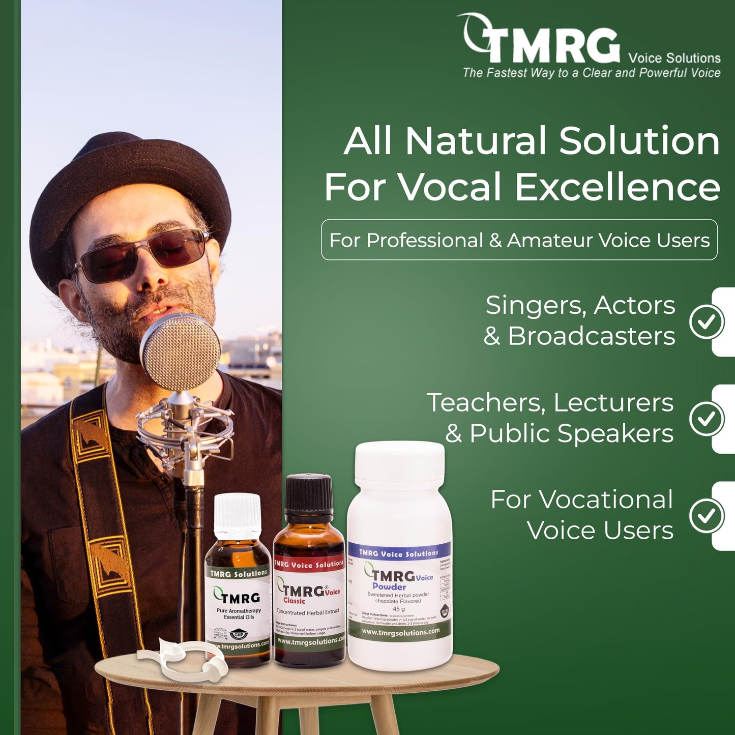 TMRG Powerful Vocal Recovery Kit-Normal - Professional Vocal Cord Remedy | 100% Natural Herbal Supplement for Sore Throat, Hoarse Voice, Hoarseness | Emergency Relief and Regular Maintenance