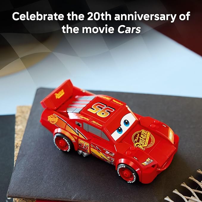 LEGO Speed Champions Lightning McQueen Toy - Disney Pixar Cars Building Blocks for Kids Boys &amp Girls Ages 9+ - Pretend Play Race Car &amp Bedroom Shelf Display - 77255