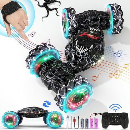 Remote Control Car 2.4Ghz 4WD Gravity Gesture Sensing RC Cars Monster Stunt Twist Truck Kids Toys for 5-7 yr Boys &amp Girls RC Drift Car with Light Music Gift for Boy Toys Age 8-13 yr