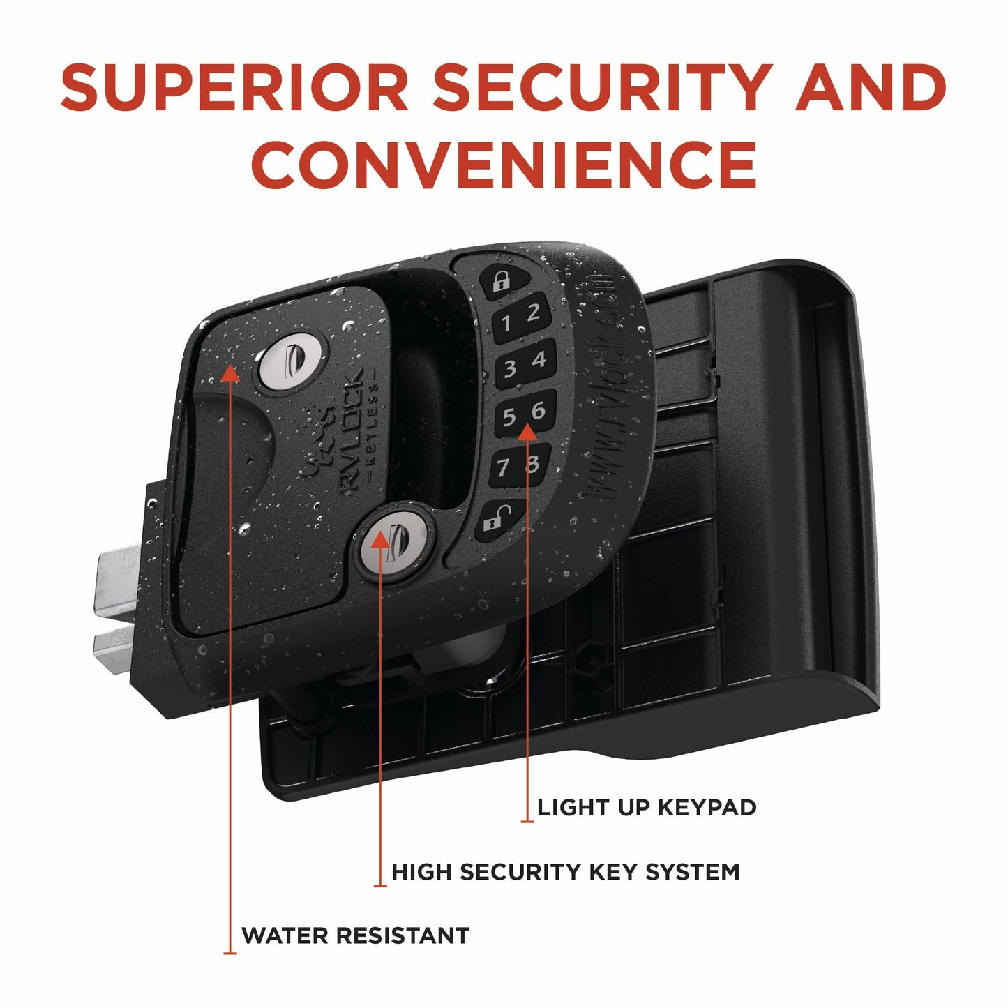 RVLOCK Compact RV Lock Keyless Entry, Secure Replacement for Camper Latch, Great RV Door Lock Replacement for Trailers with Patented Security Technology