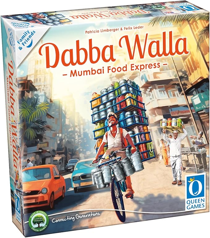 Queen Games Dabba Walla - Mumbai Food Express Strategy Board Game 2-4 Players Family Board Game