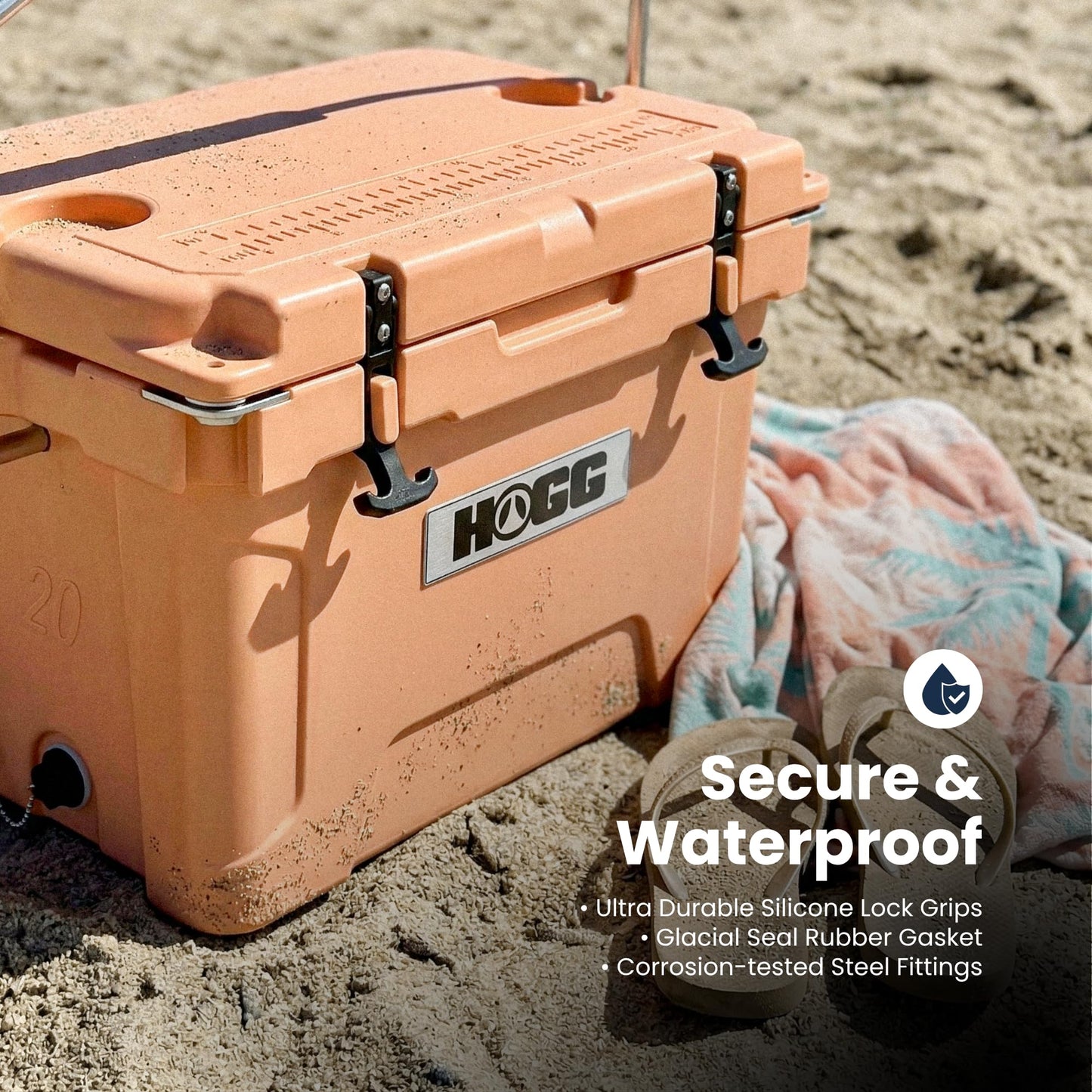 Small Ice Cooler with Handle - 20qt Desert Flower, Portable Cooler, Insulated Ice Chest with Handle for Fishing and Camping with Dry Storage, Bottle Openers, and Cupholders