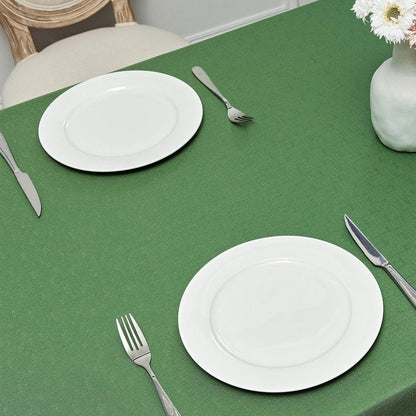 Veblandy 2 Pack Rectangle Tablecloth, 52x70 inch, Water Resistant Wrinkle Free Linen Textured Table Cloth Washable, Decorative Fabric Table Cover for Dining, Party and Camping, Green