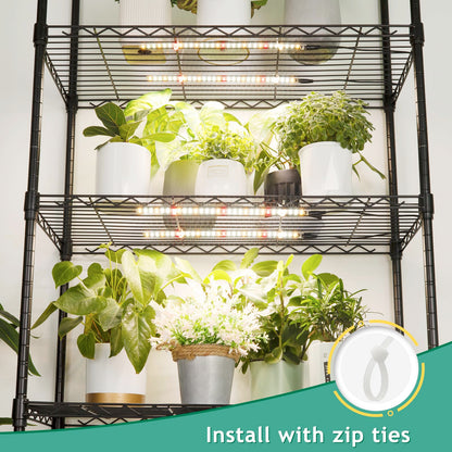 LBW Full Spectrum Grow Light Strip - Indoor Plant Grow Lights with 10 Brightness Levels & Timer (4/8/12 Hours), 480 LED Grow Lights, 2 Pack