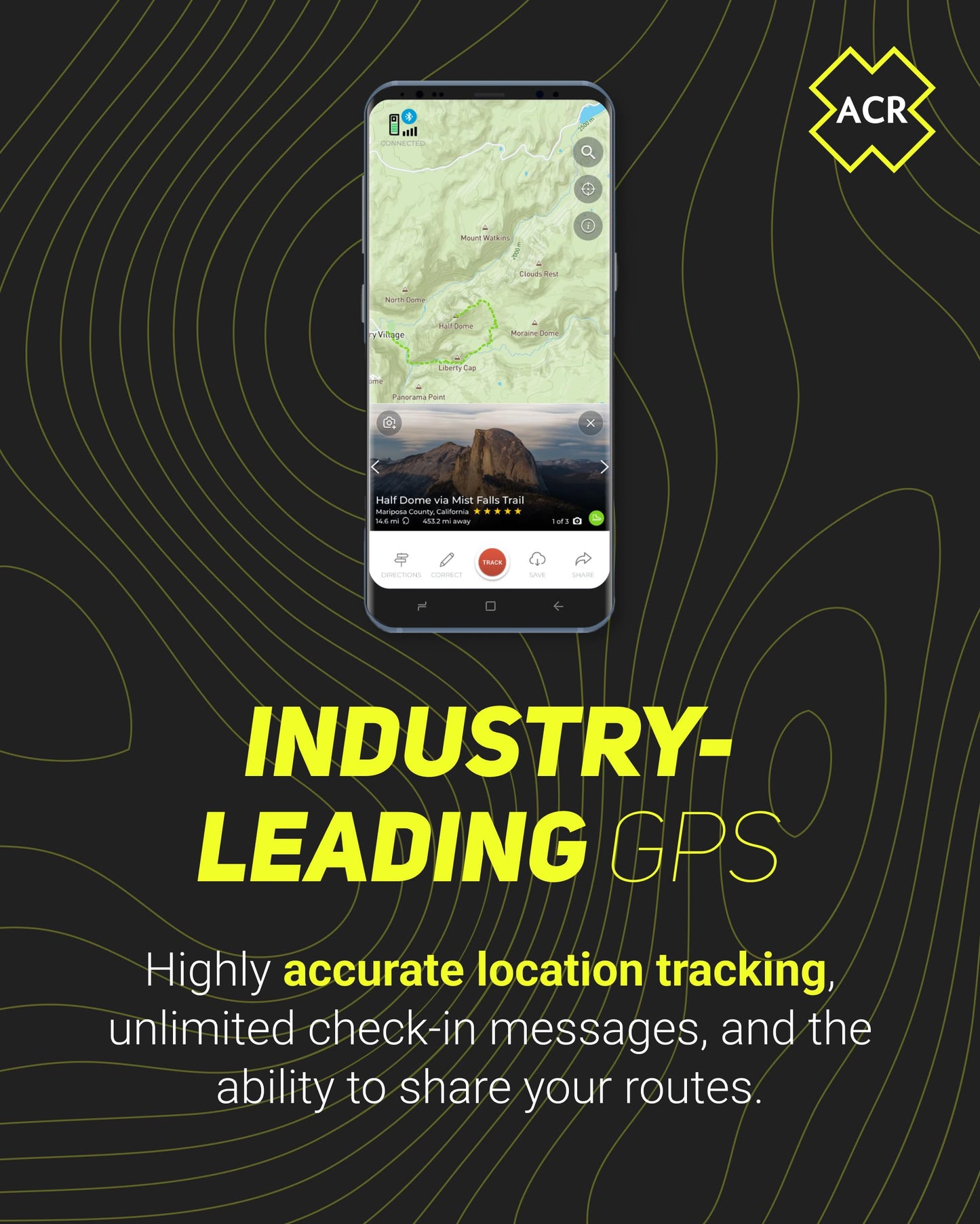 ACR Bivy Stick MESH Satellite Communicator - Dual-Mode LoRa®-Enabled Mesh & Global Iridium Coverage, Two-Way SMS, GPS Tracker, Group Messaging, SOS Emergency with 24hr Reserve Battery - iOS/Android
