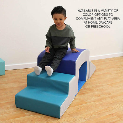 FDP SoftScape Playtime Grow-n-Learn Tunnel Climber for Toddlers and Kids Soft Foam Indoor Active Playset for Crawling and Sliding at Home, Daycare, Preschool (3-Piece) - Assorted, 12824-AS
