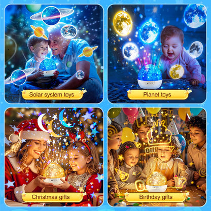 One Fire Night Light Projector, 105 Lighting Modes, Dimmable, 360? Silent, Blue, Model 2017-1, Kids Room Decor