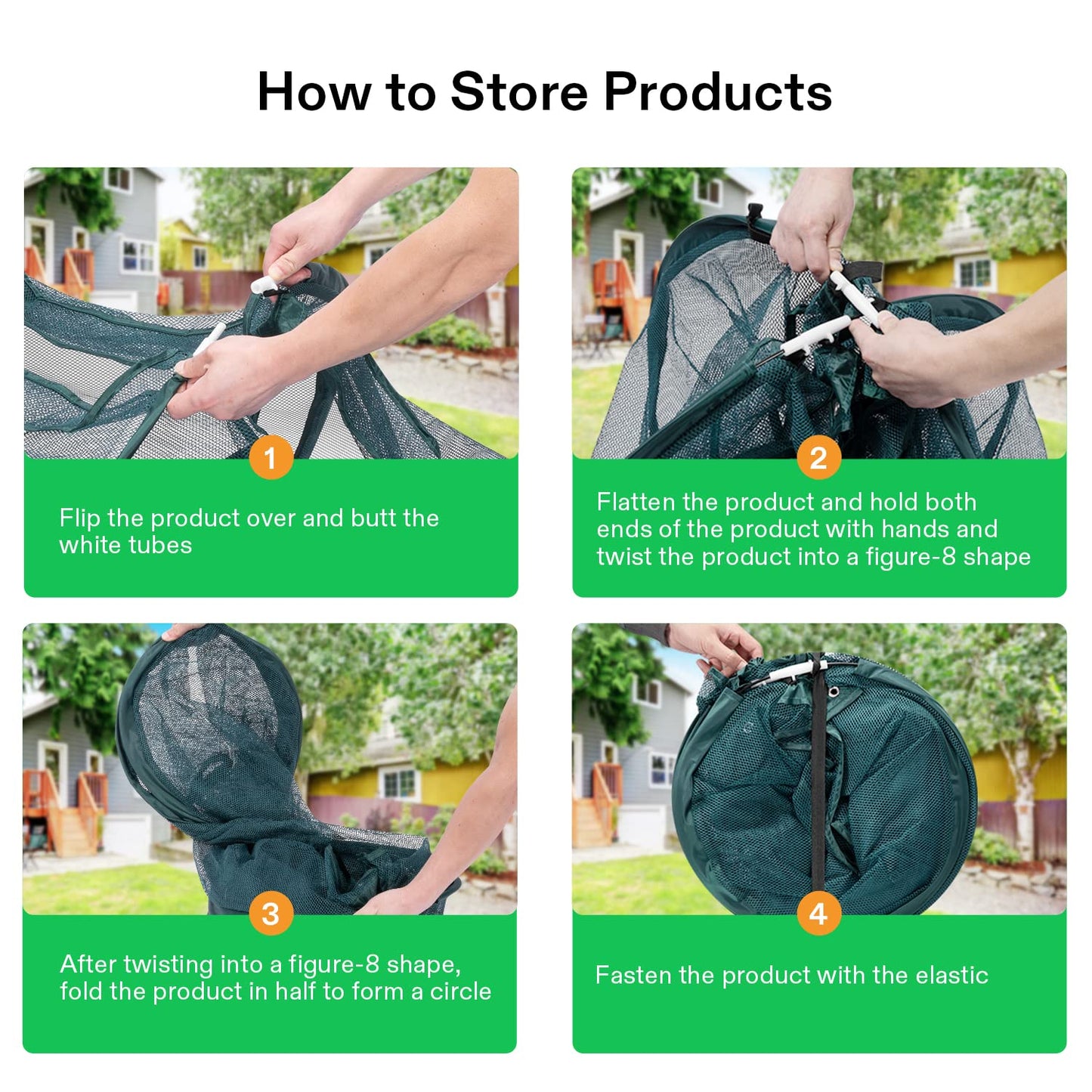 VIVOSUN Garden Netting Cover, 36 x 36 x 39 Inch Pop-up Guard Cover with Zip Entry for Plants, Vegetables, Fruits, Outdoor Run and Enclosure for Small Animals, 4-Pack, Green