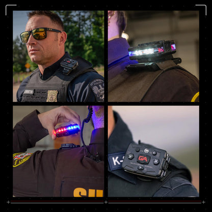 Guardian Angel Law Enforcement Infrared Wearable Safety Light Bundle - Elite Series Red/Blue/White Infrared Light, Universal Mount, Epaulet Mount and Tether, Magnetic Mounting, Professional Grade