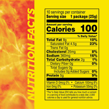 Slim Jim Beef 'N Cheese Smoked Meat Sticks, Original Flavor, 5g Protein Per Serving, Snack Size, Lunchbox Snack, 0.9 oz. (10 Count)