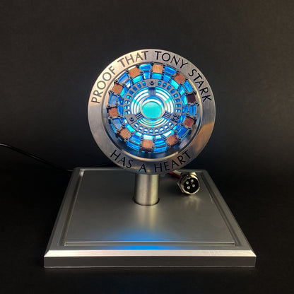 tkwser Iron Man Arc Reactor Model ARC1 with LED Light, USB Connection, and Display Case for Collections