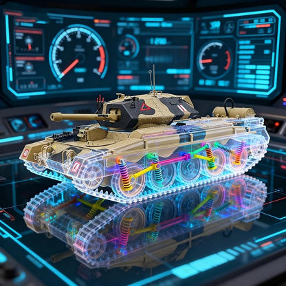 Crusader Mk VI Remote Control Tank 1/16 GB Tank War RC Military Vehicle Simulation Smoke Barrel Lifting/Barrel Expansion/Turret Rotation 360 Degrees/Dual Flow Gearbox/NOT Shooting Camouflage