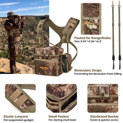 NEW VIEW 80L Hunting Backpack with Waterproof Rain Cover & Binocular Straps Harness Chest Pack with Detachable Rangefinder Pouch