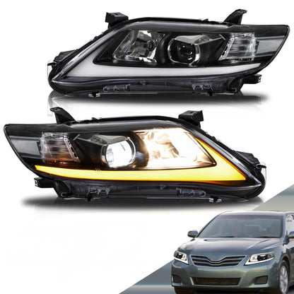VLAND Led Front Lamps Compatible with 2010-2011 Camry Base, LE, SE and XLE(US Version) w/Sequential w/1141 Bulb w/H7 Bulbs