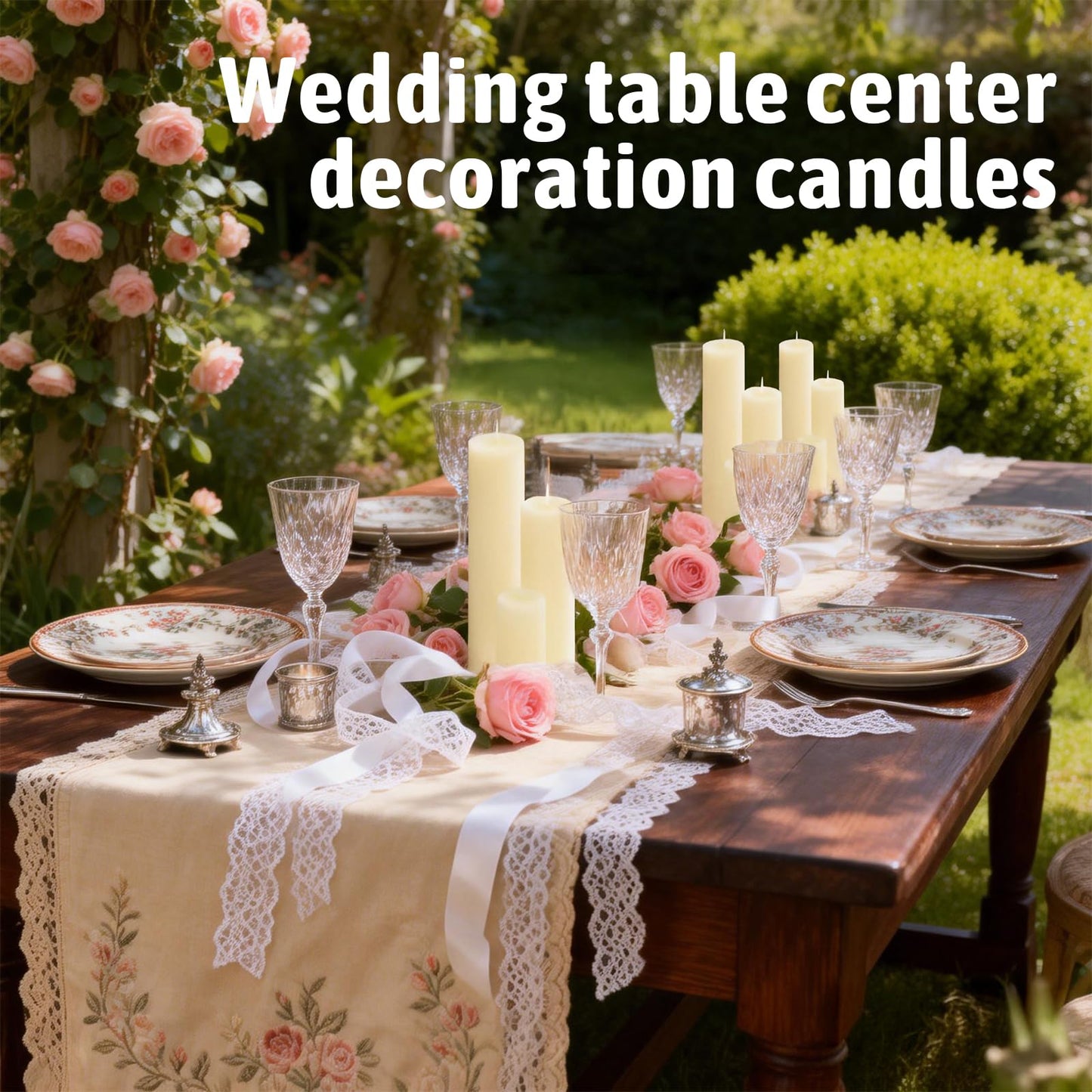 Veiuwa 72 Pack Ivory Pillar Candles Bulk Set, 2x3 2x6 2x8 Inch - 24 Each Size, Dripless Smokeless Clean Burning for Wedding Centerpieces, Home Decor, Church, Romantic Ambiance！