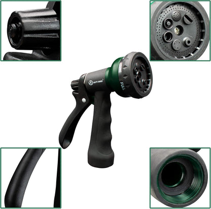 AUTOMAN Garden Hose Nozzle - 7 Adjustable Watering Patterns, Slip Resistant for Easy Use | Ideal for Plants, Lawn & Pets